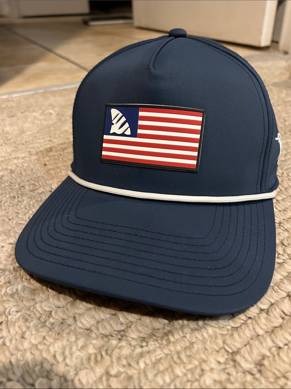 Branded Bills Navy Flag Patch Trucker Hat